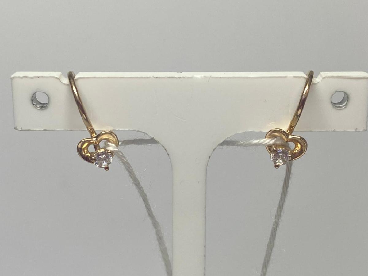 СКМ585 СЕРЬГИ С КАМНЕМ (Au 585)