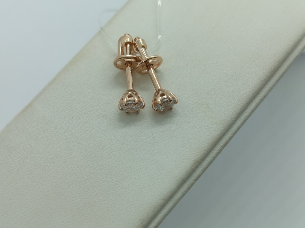 СЕРЬГИ ПУСЕТЫ с камнем (Au 585)