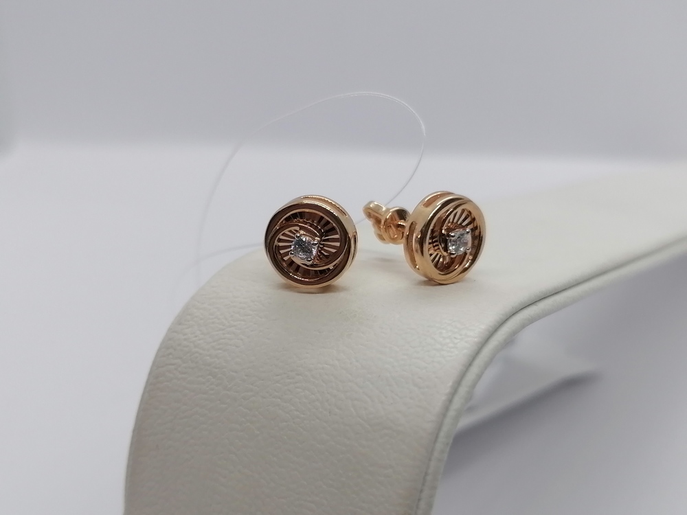 СЕРЬГИ ПУСЕТЫ с камнем (Au 585)