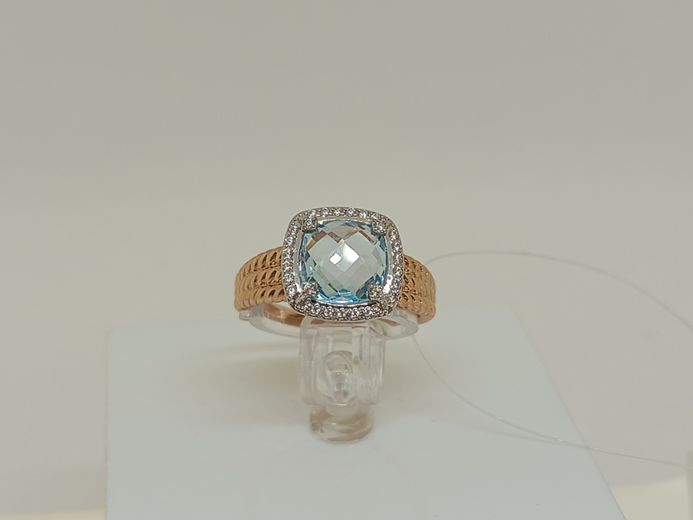 КОЛЬЦО ТОПАЗ с камнями (Au 585)