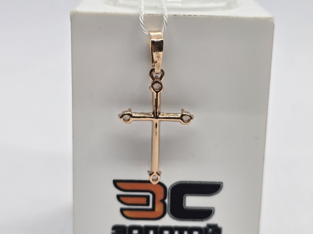 ПОДККИ585 ПОДВЕСКА КРЕСТ С КАМНЯМИ (Au 585)