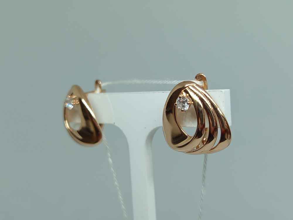 СКМ585 СЕРЬГИ С КАМНЕМ (Au 585)