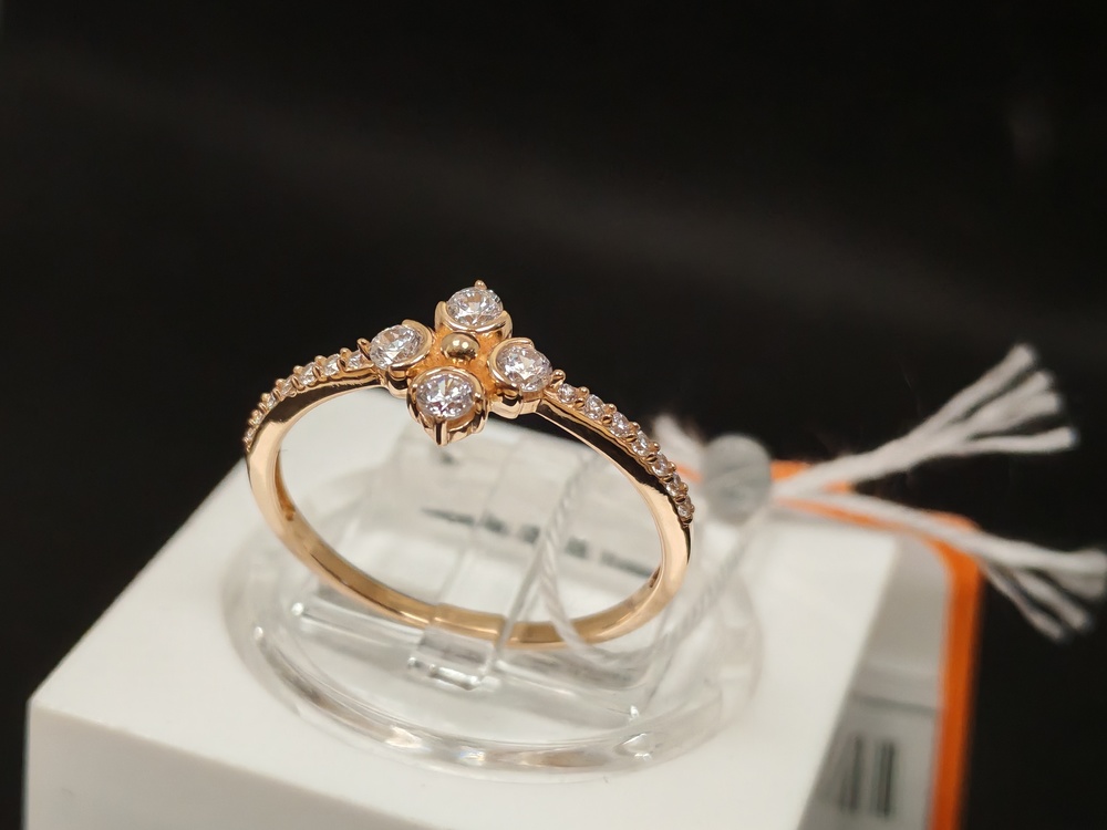 КОЛЬЦО С КАМНЯМИ (Au 585)