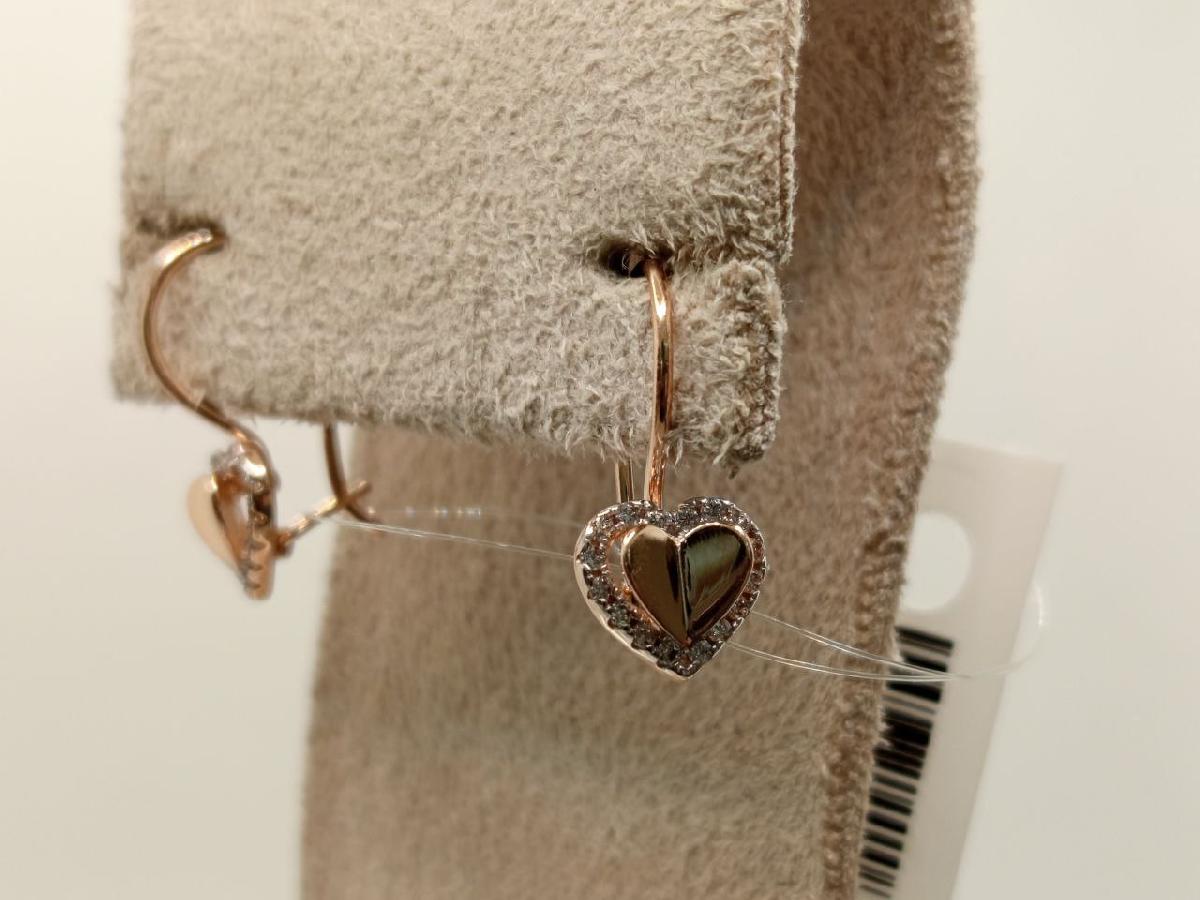 СЕРЬГИ ПЕТЕЛЬКА с камнями (Au 585)