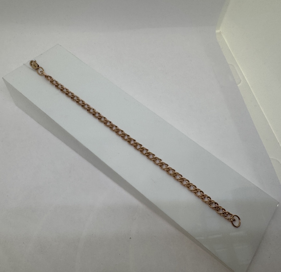 БРАСЛЕТ ПУСТОТЕЛЫЙ Ромб двойной (Au 585)