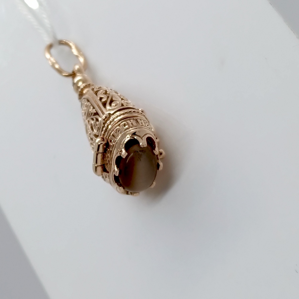 ПОДИКМ585 ПОДВЕСКА ИКОНА С КАМНЕМ (Au 585)