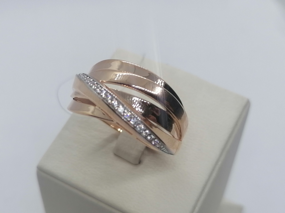 КОЛЬЦО С КАМНЯМИ (Au 585)