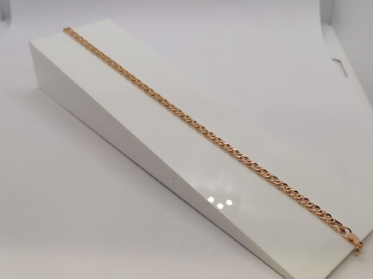 7070154П-20 БРАСЛЕТ ПУСТОТЕЛЫЙ Ромб двойной (Au 585)