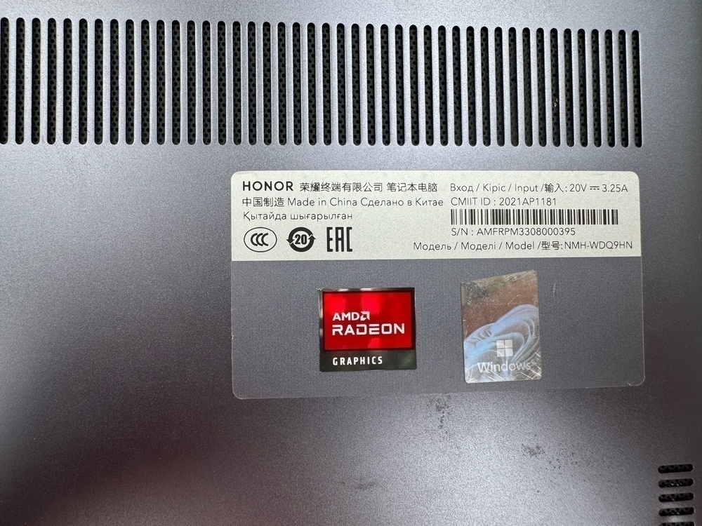 Ноутбук Honor; Sempron M120, Radeon Graphics, 8 Гб, 480 Гб, Нет