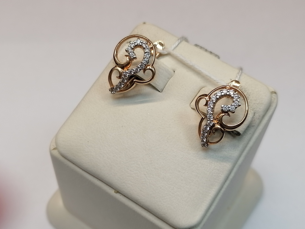 СКМИ585 СЕРЬГИ С КАМНЯМИ (Au 585)