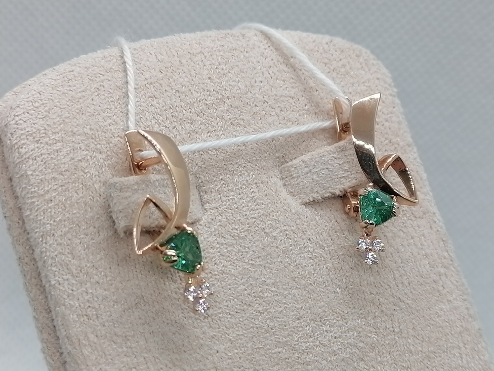 СКМИ585 СЕРЬГИ С КАМНЯМИ (Au 585)