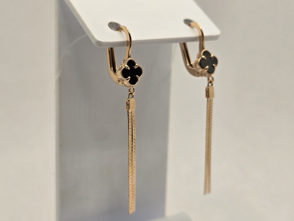 120431 СЕРЬГИ С КАМНЕМ (Au 585)