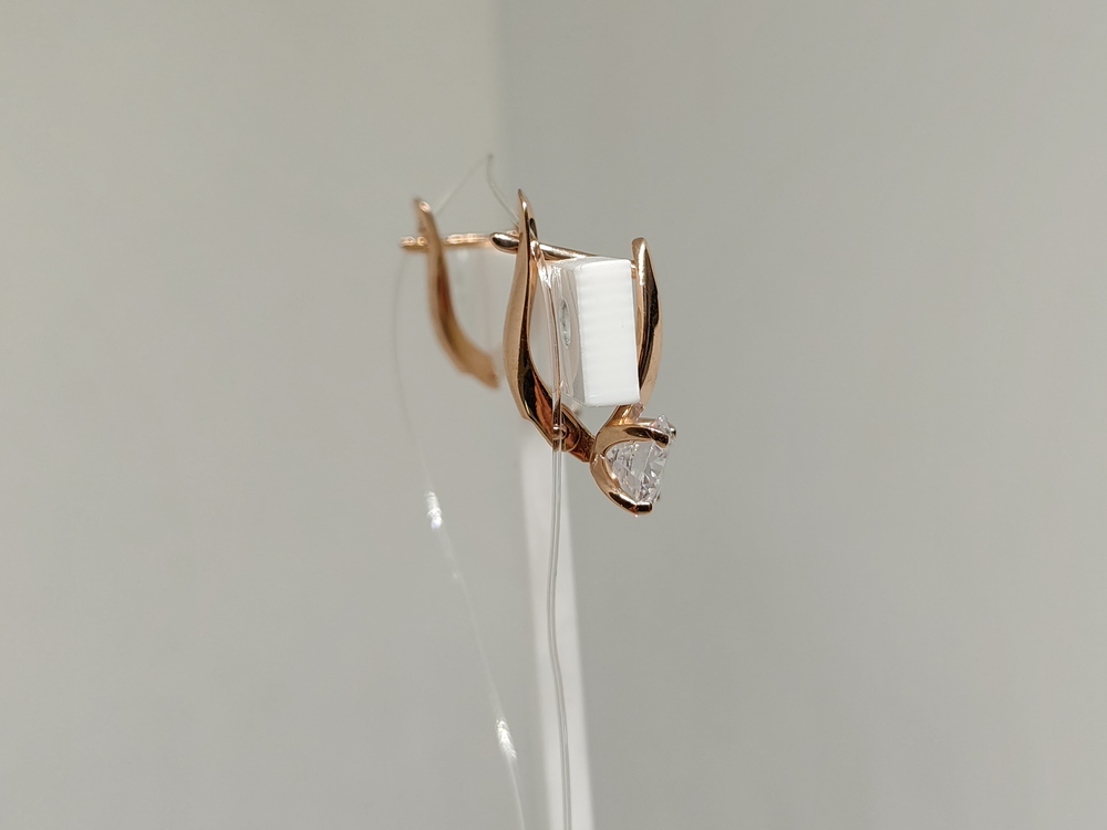 СЕРЬГИ С КАМНЕМ (Au 585)