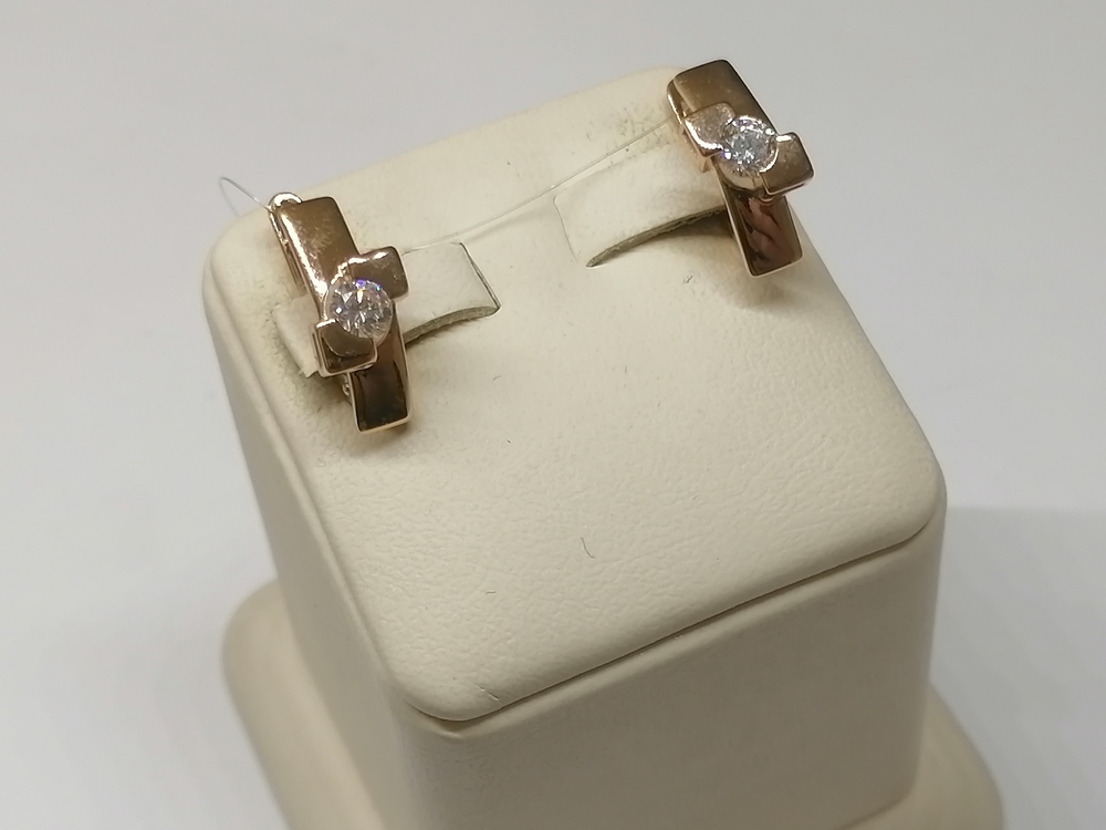 01-218040 СЕРЬГИ С КАМНЕМ (Au 585)