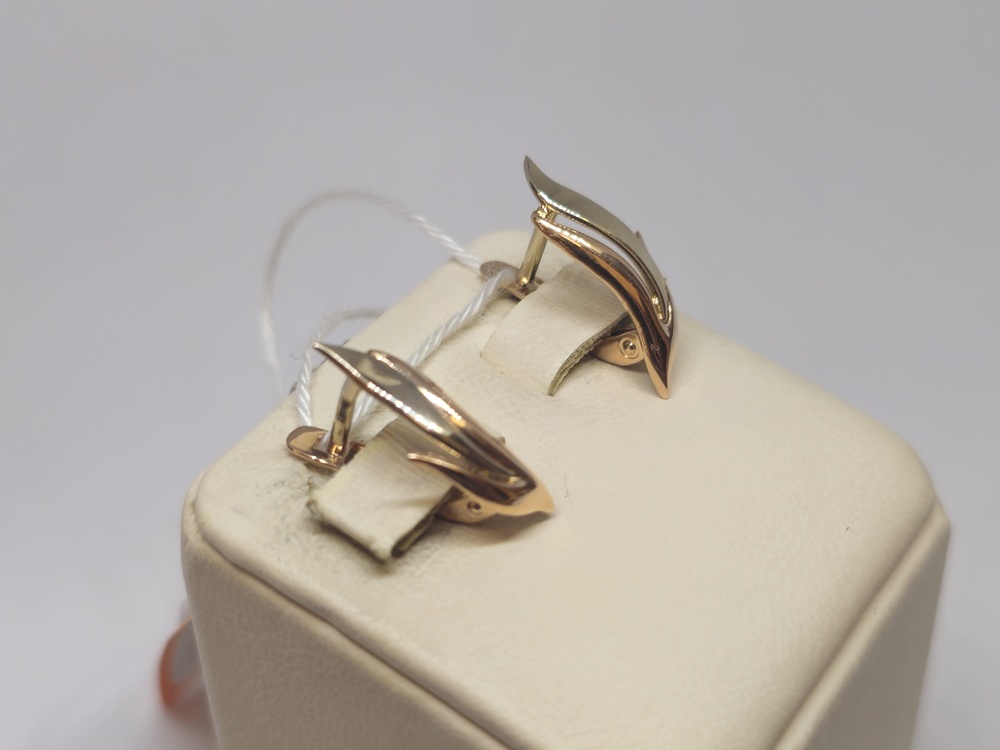 СБКМ585 СЕРЬГИ БЕЗ КАМНЯ (Au 585)