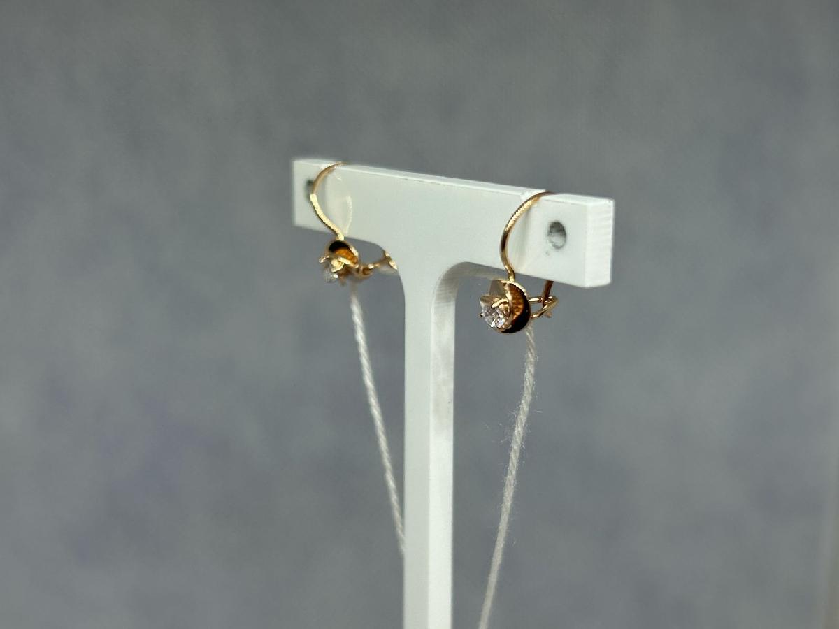 СКМ585 СЕРЬГИ С КАМНЕМ (Au 585)