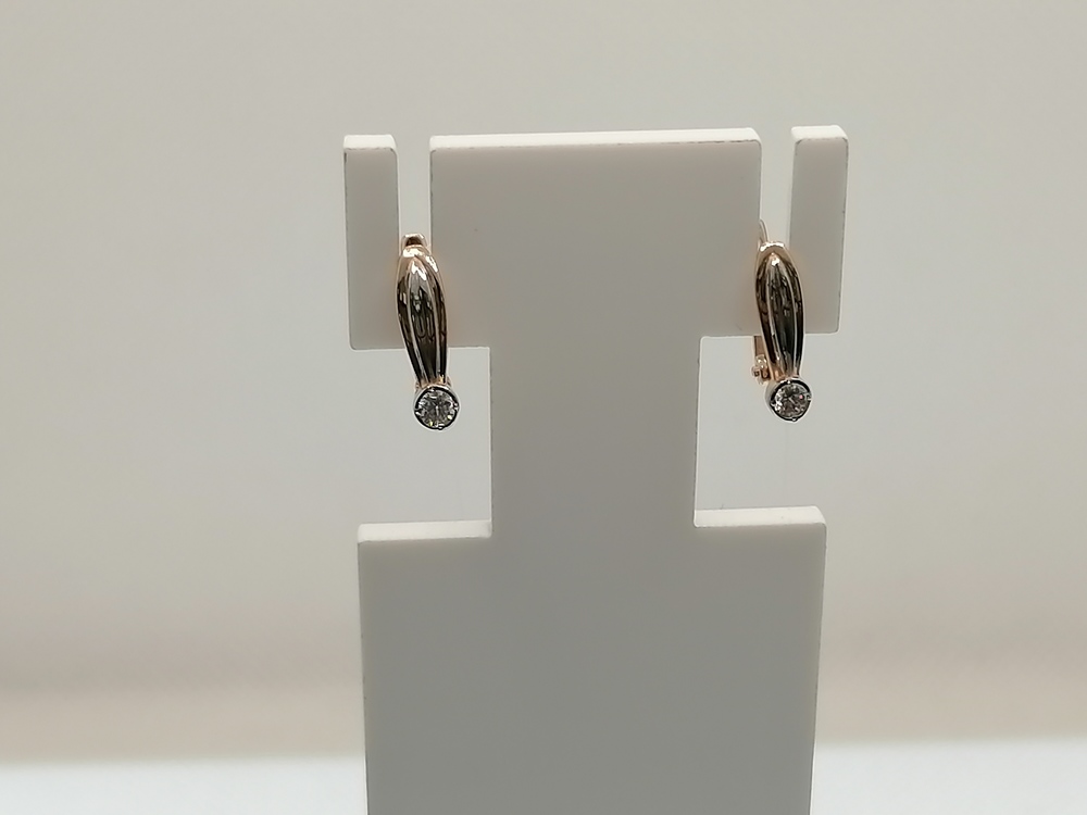 128278 СЕРЬГИ С КАМНЕМ (Au 585)