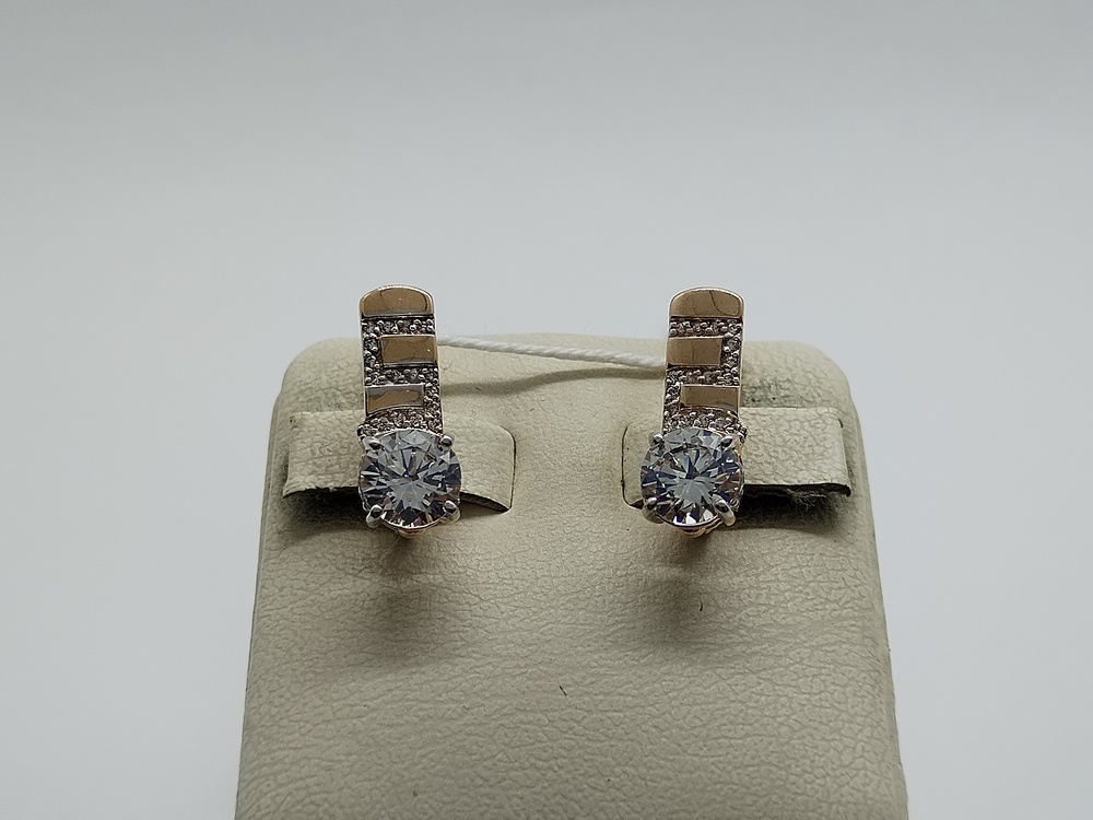 СКМИ585 СЕРЬГИ С КАМНЯМИ (Au 585)