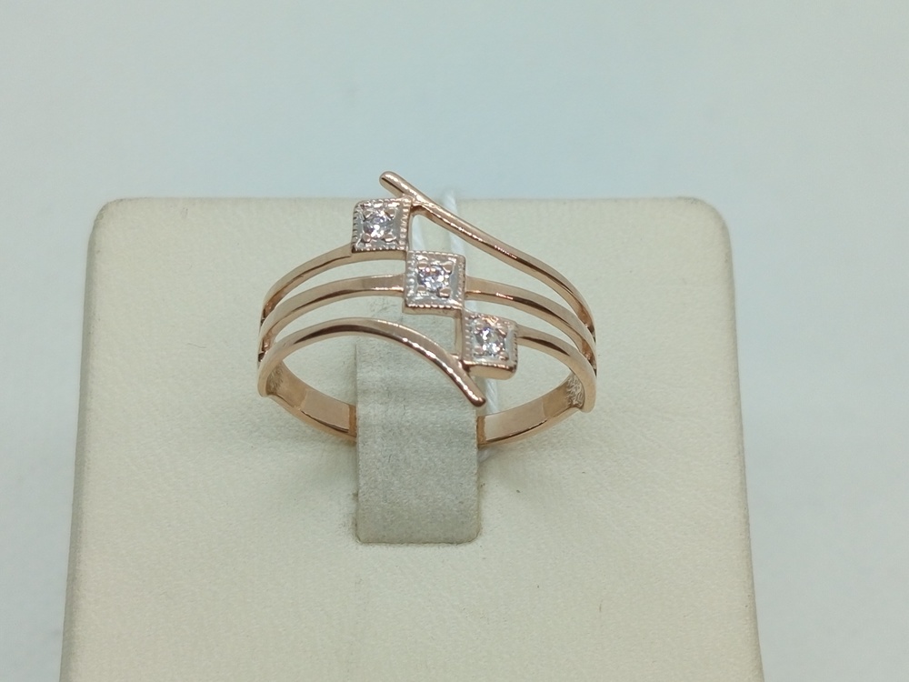 КОЛЬЦО С КАМНЯМИ (Au 585)