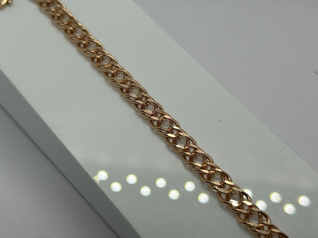 БРАСЛЕТ ПУСТОТЕЛЫЙ Ромб двойной (Au 585)