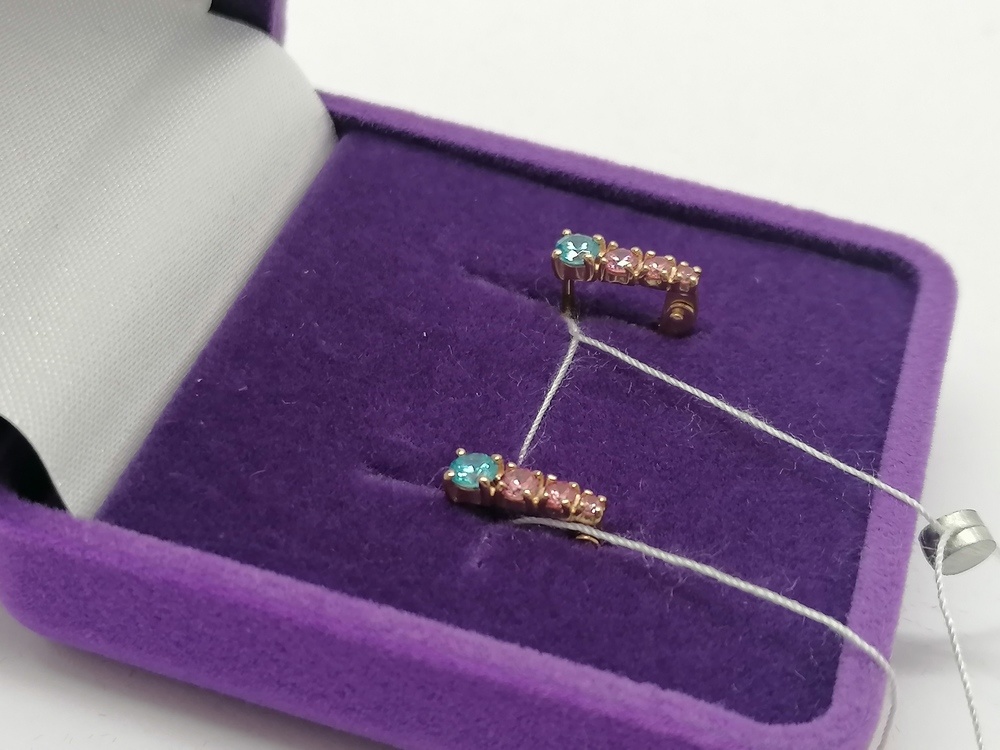 СКМИ585 СЕРЬГИ С КАМНЯМИ (Au 585)