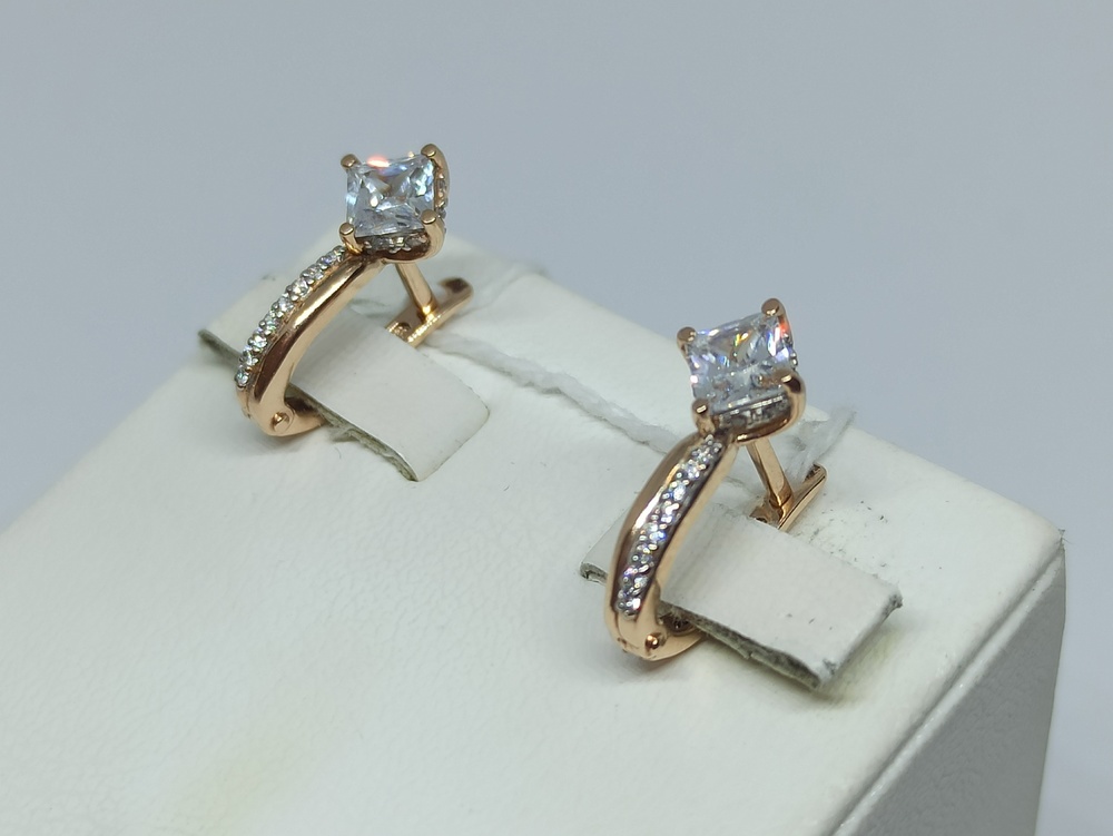 СКМИ585 СЕРЬГИ С КАМНЯМИ (Au 585)