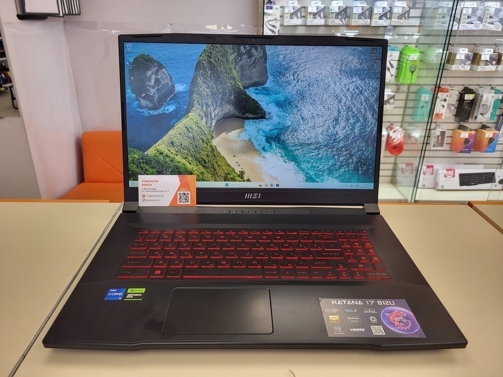 Ноутбук MSI Katana 17 B12U; Core I5-12450H, GeForce RTX 3050, 16 Гб, 512 GB, Нет