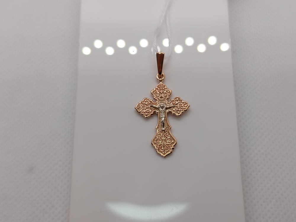 ПОДВЕСКА КРЕСТ БЕЗ КАМНЯ (Au 585)
