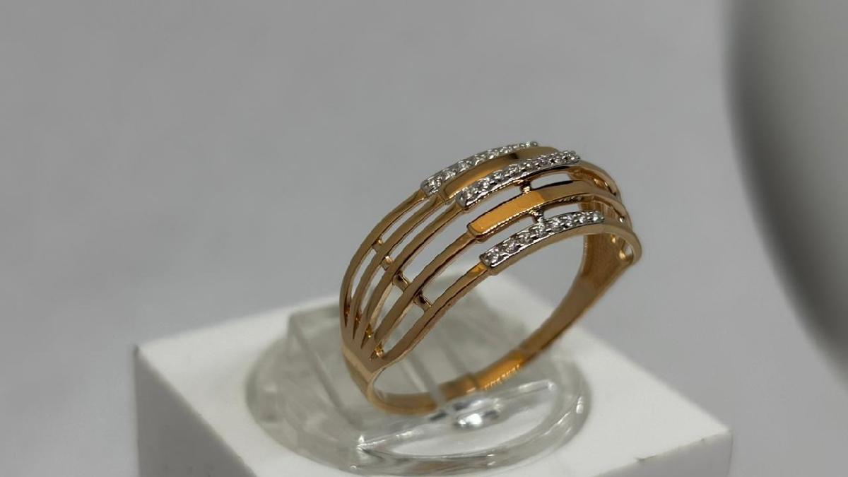 КОЛЬЦО С КАМНЯМИ (Au 585)