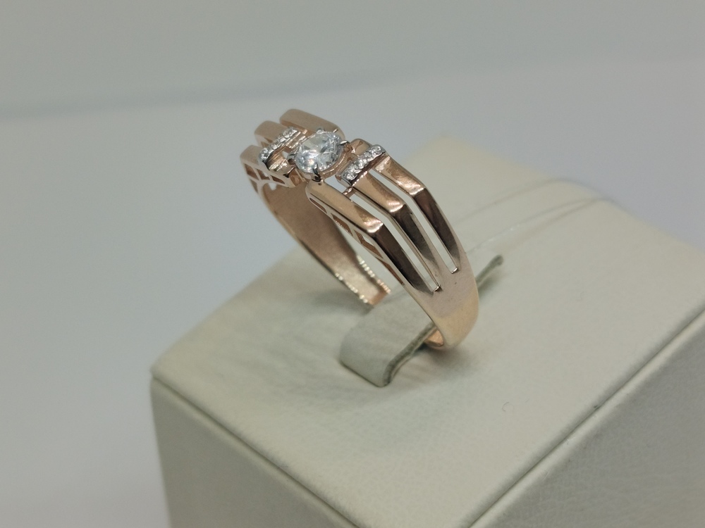 КОЛЬЦО С КАМНЯМИ (Au 585)