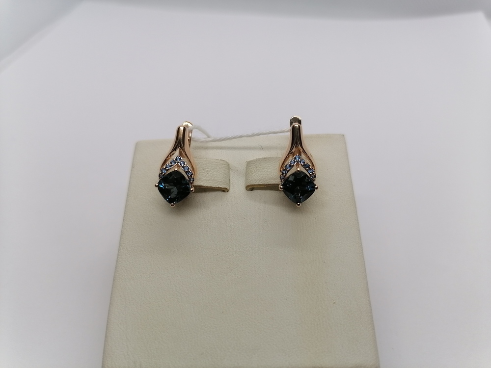 СКМИ585 СЕРЬГИ С КАМНЯМИ (Au 585)