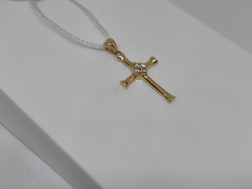 ПОДВЕСКА КРЕСТ С КАМНЯМИ (Au 585)