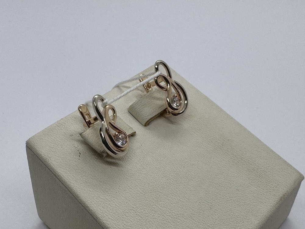 СКМ585 СЕРЬГИ С КАМНЕМ (Au 585)