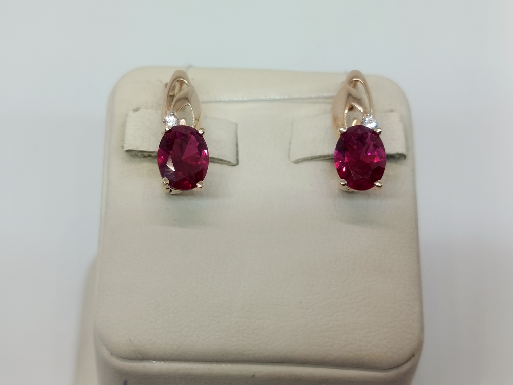 СКМИ585 СЕРЬГИ С КАМНЯМИ (Au 585)