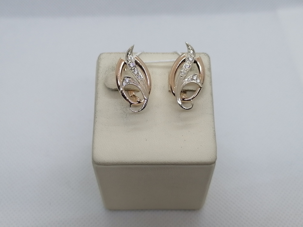 СКМИ585 СЕРЬГИ С КАМНЯМИ (Au 585)
