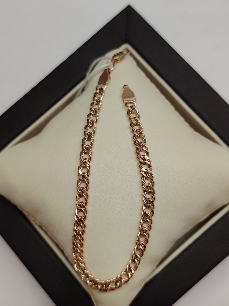 БРАСЛЕТ ПУСТОТЕЛЫЙ Ромб двойной Au 585