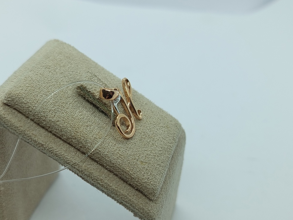 ПОДВЕСКА БУКВА Н с камнем (Au 585)