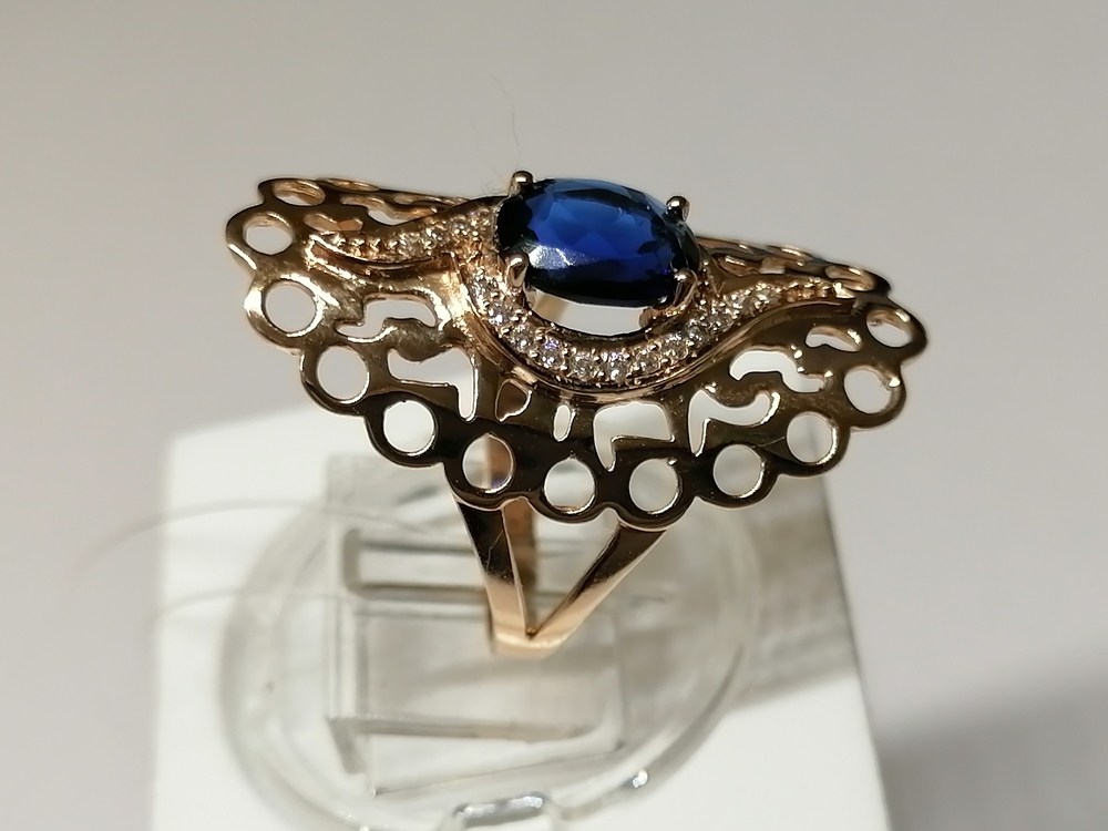 КОЛЬЦО С КАМНЯМИ (Au 585)