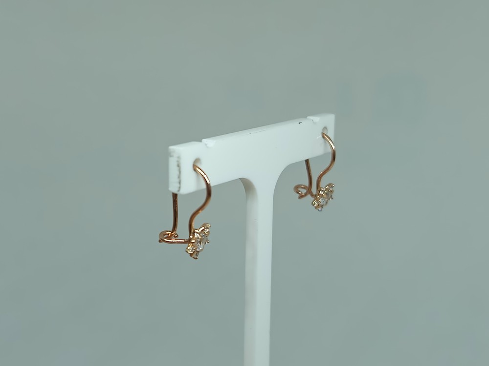 СЕРЬГИ ПЕТЕЛЬКА с камнями (Au 585)