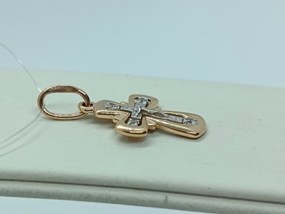 ПОДВЕСКА КРЕСТ с камнями (Au 585)