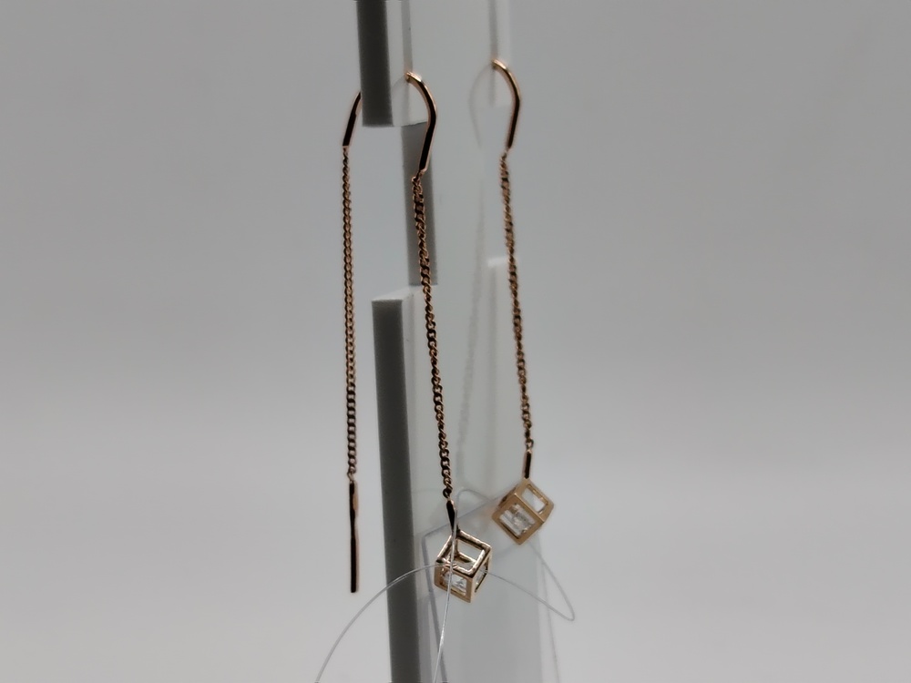 СЕРЬГИ ПРОДЕВКИ с камнем (Au 585)