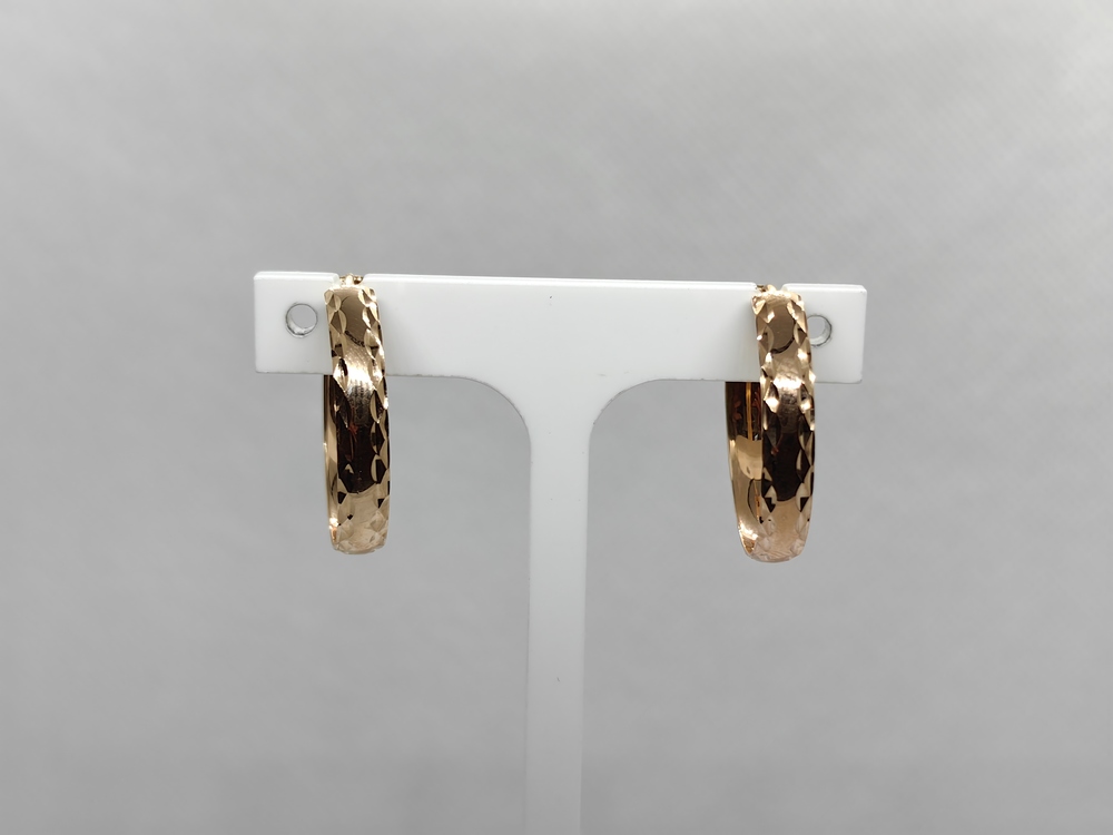 08-0316 СЕРЬГИ КОНГО Рифленые (Au 585)