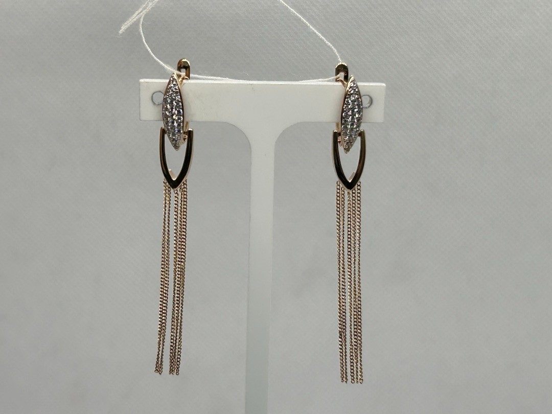 СКМИ375 СЕРЬГИ С КАМНЯМИ (Au 375)