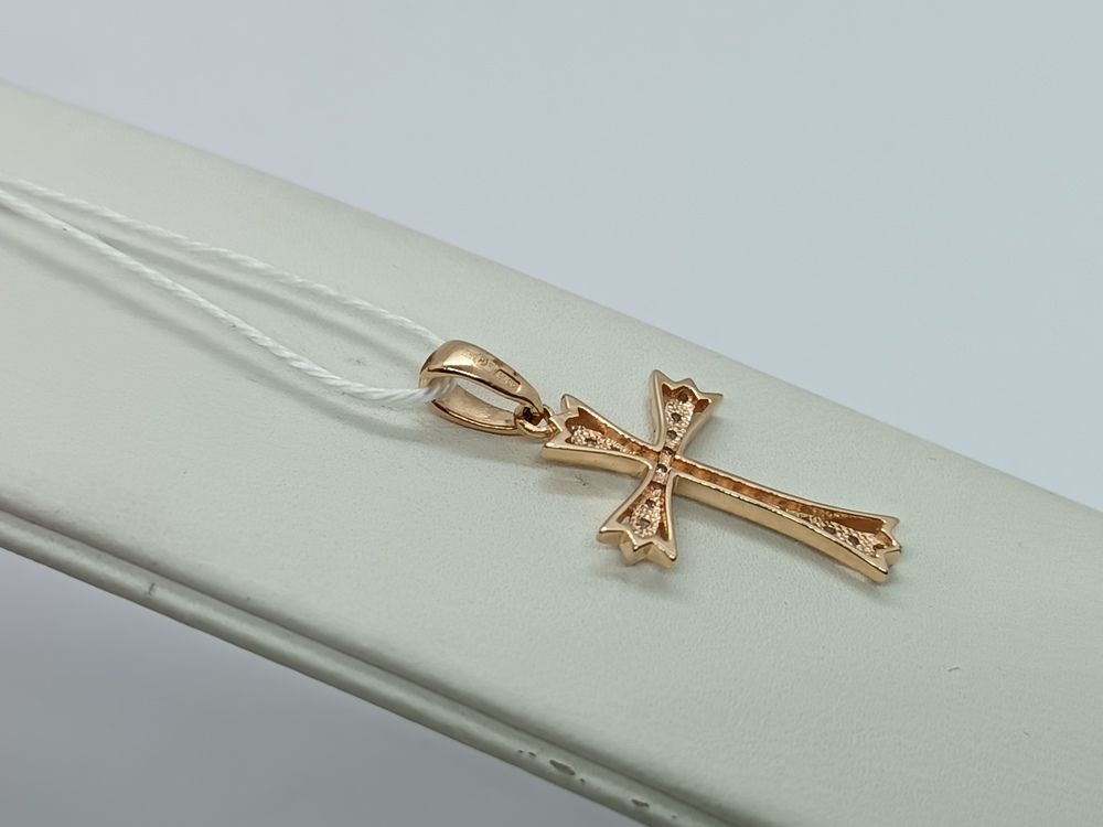 ПОДККИ585 ПОДВЕСКА КРЕСТ С КАМНЯМИ (Au 585)