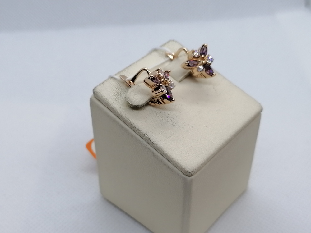 СКМИ585 СЕРЬГИ С КАМНЯМИ (Au 585)