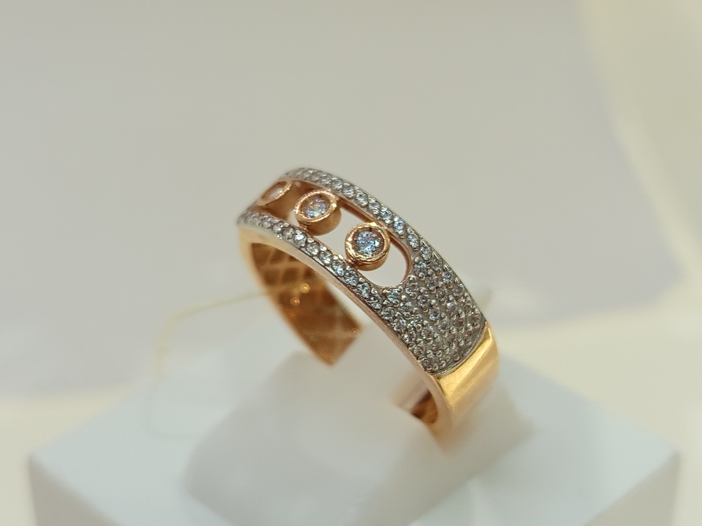 КОЛЬЦО С КАМНЯМИ (Au 585)