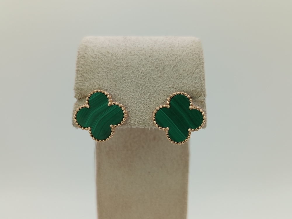 СЕРЬГИ МАЛАХИТ (Au 585)