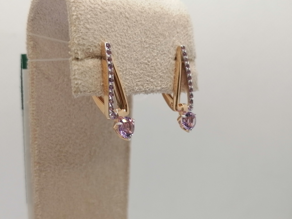 СЕРЬГИ АМЕТИСТ (Au 585)