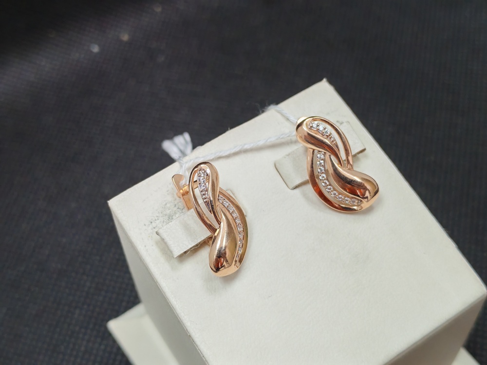 СКМИ585 СЕРЬГИ С КАМНЯМИ (Au 585)