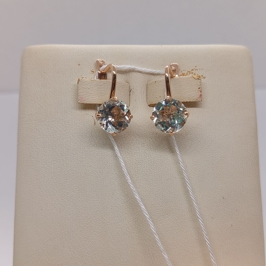 СКМ585 СЕРЬГИ С КАМНЕМ (Au 585)